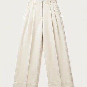 Banana Republic Carmel Pleated Wide-Leg Pant | Cream | Size 6